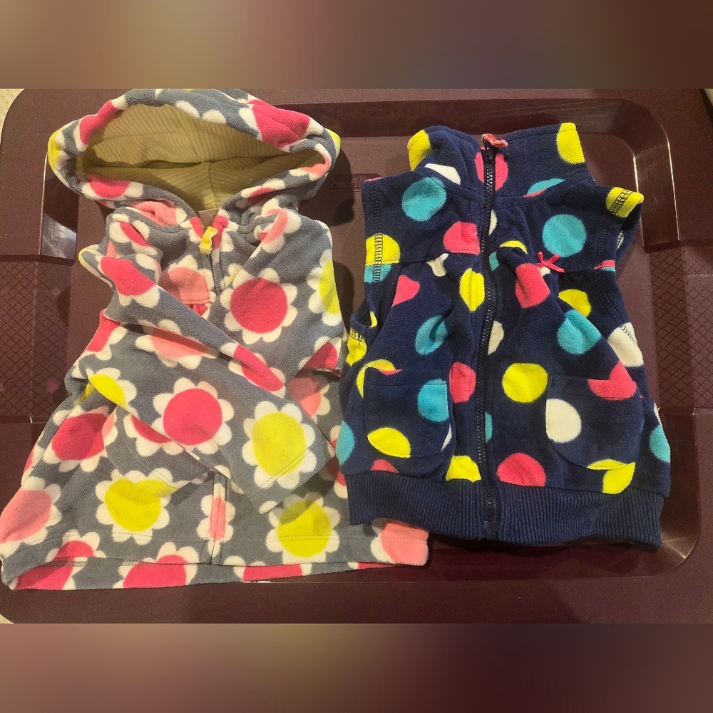Carters Jacket & Vest Size 9M, 2 Piece Bundle